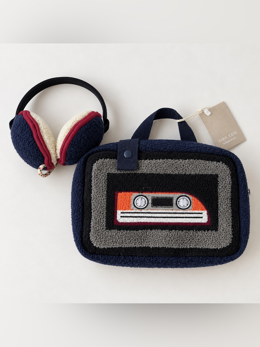 BRAND NEW Zara Kids Navy Teddy Backpack & Matching Earmuffs Set – Size M